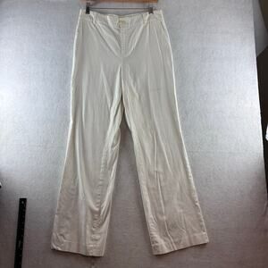 Lauren Ralph Lauren Cotton Pinstripe Pants Ivory Hong Kong Size 8 Straight Leg